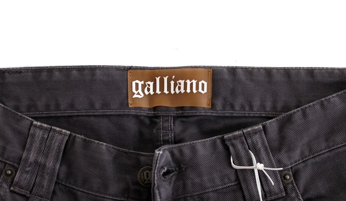 Gray cotton straight fit Jeans