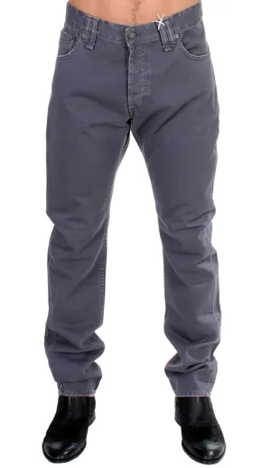 Gray cotton straight fit Jeans
