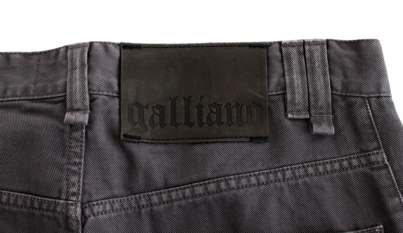 Gray cotton straight fit Jeans