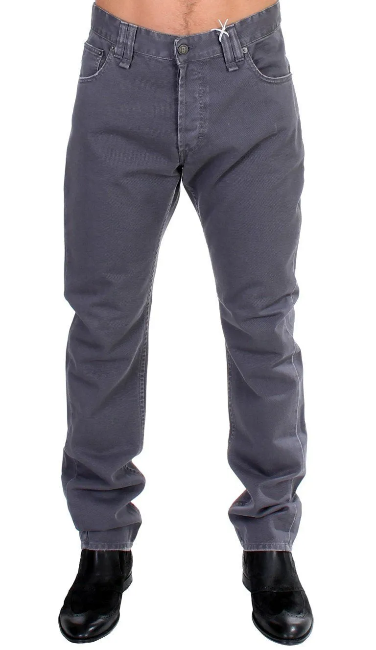 Gray cotton straight fit Jeans