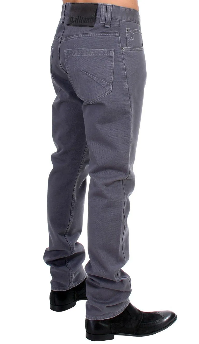 Gray cotton straight fit Jeans