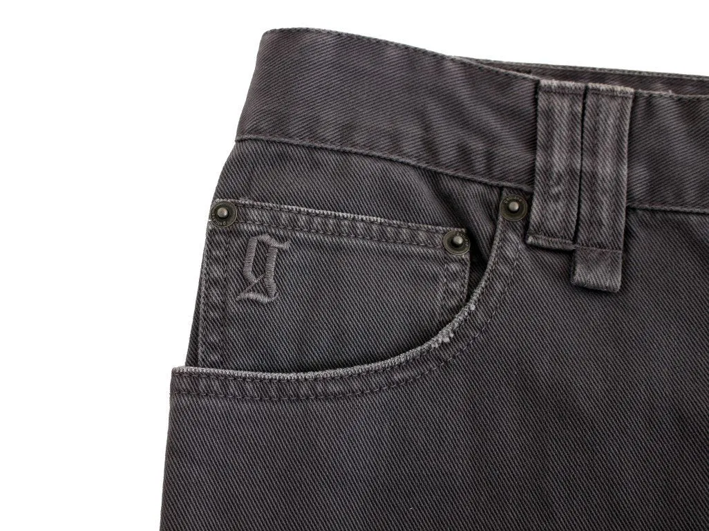 Gray cotton straight fit Jeans