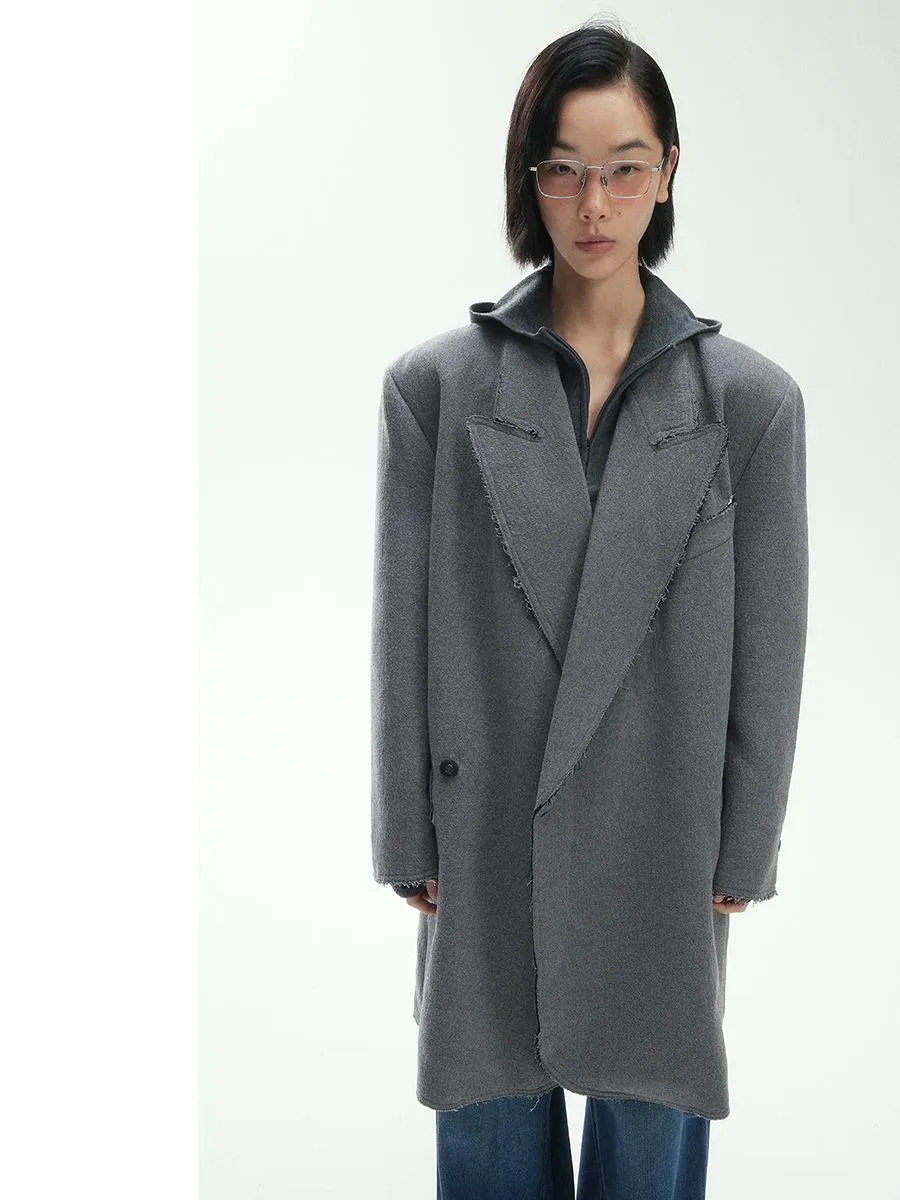 Gray Oversized Wool Coat