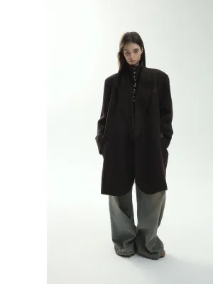 Gray Oversized Wool Coat