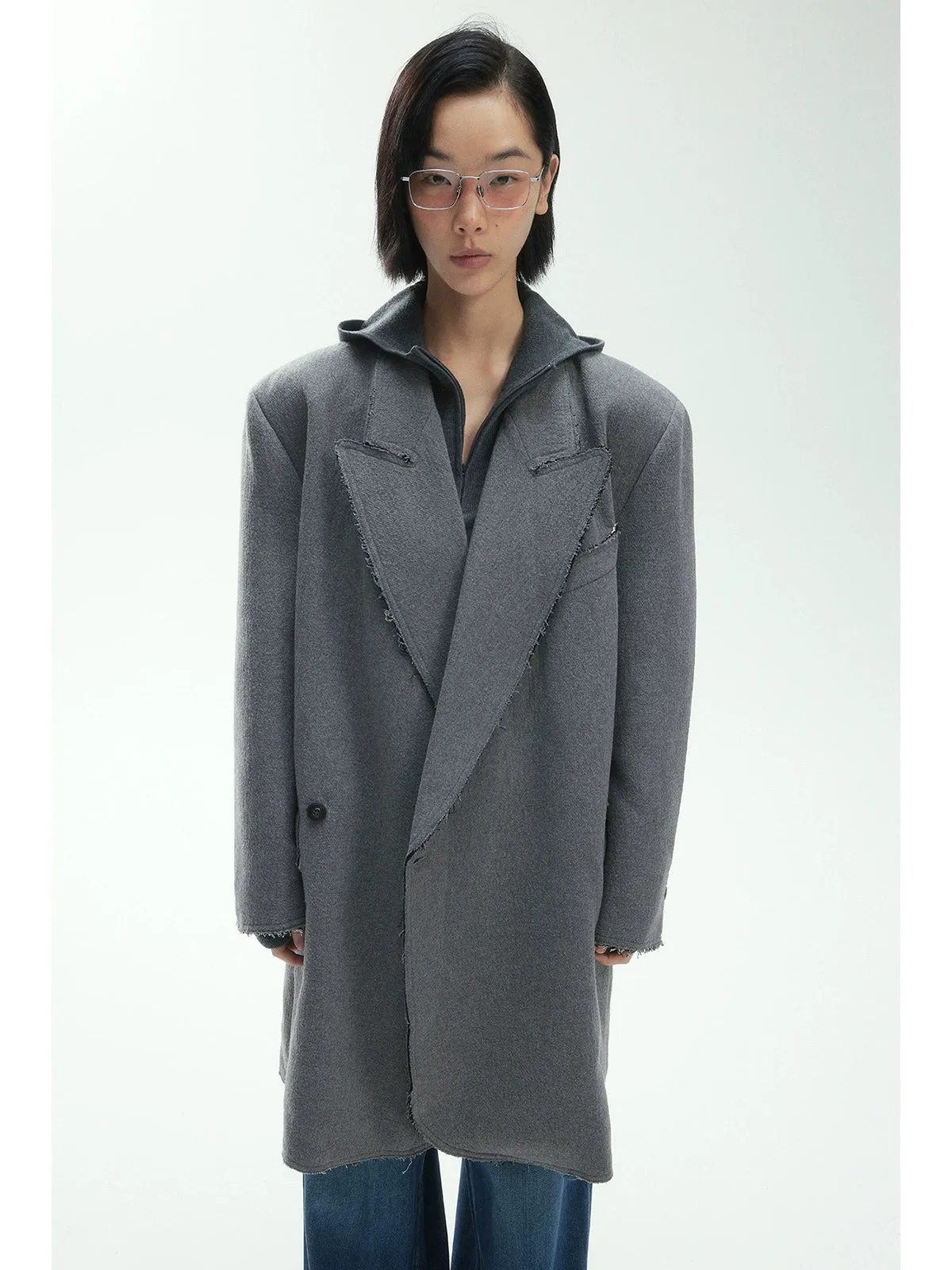 Gray Oversized Wool Coat