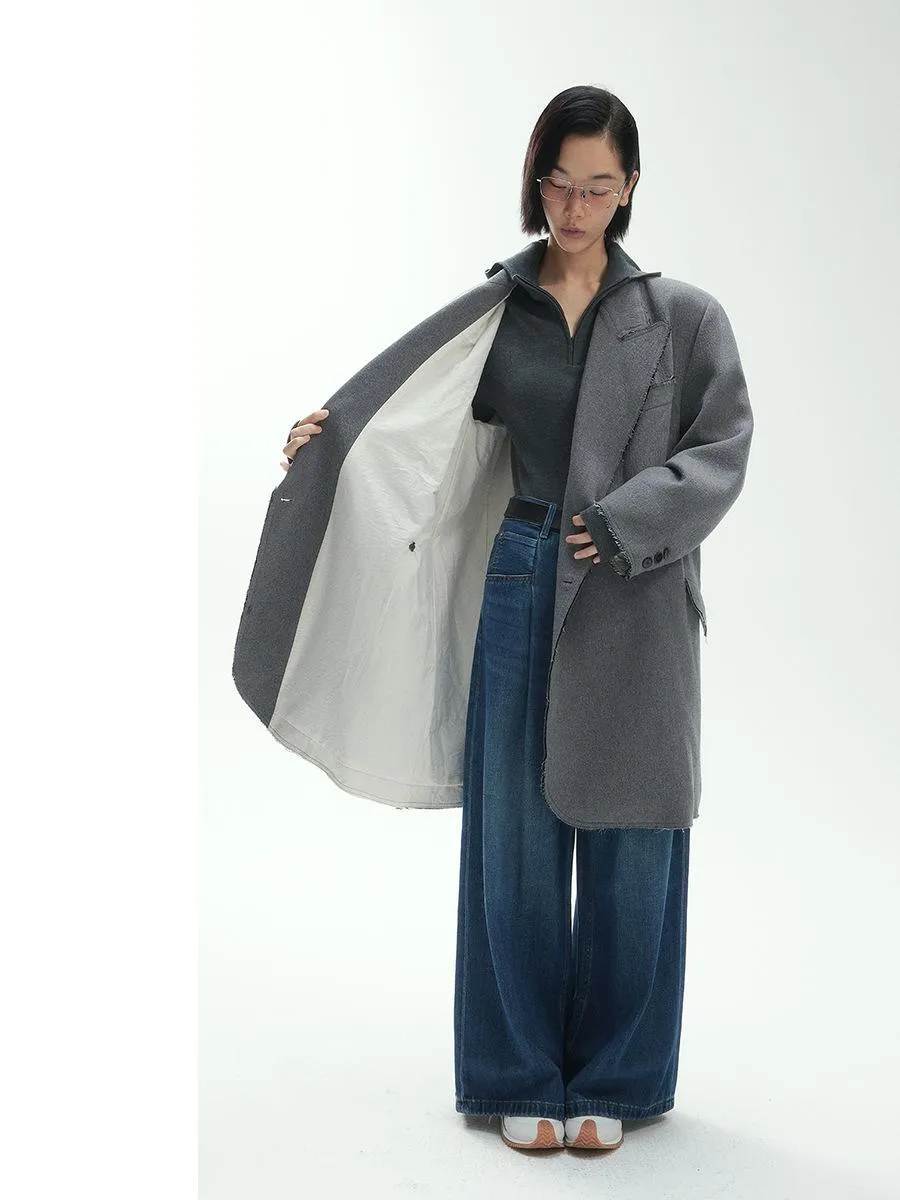 Gray Oversized Wool Coat