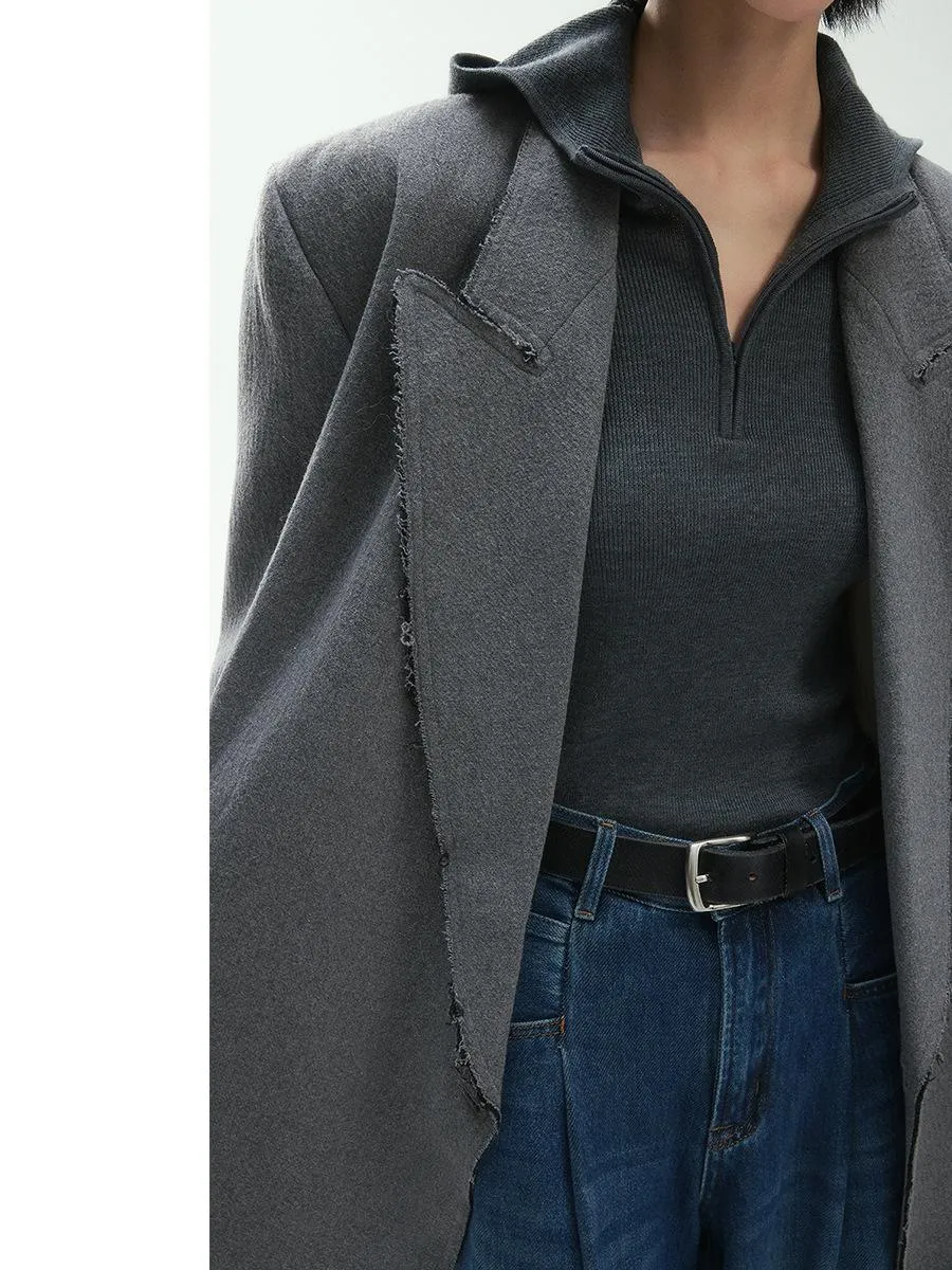 Gray Oversized Wool Coat