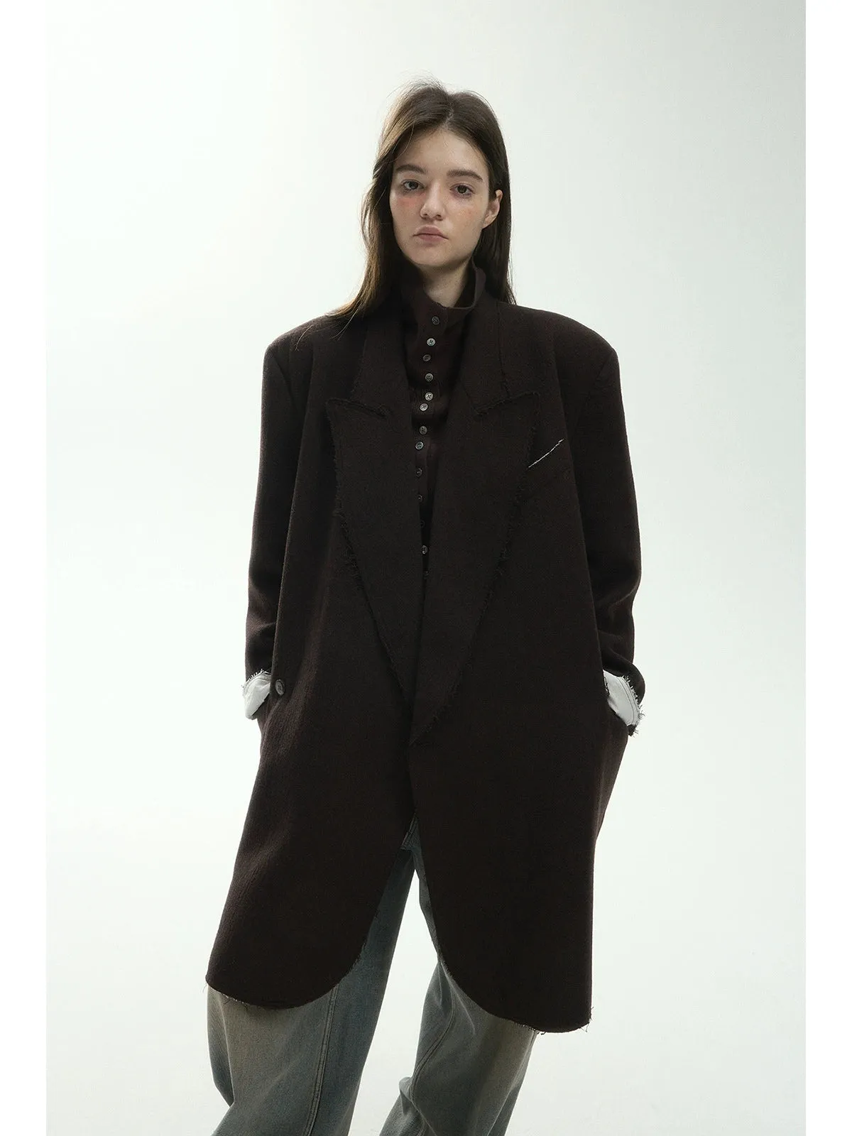 Gray Oversized Wool Coat