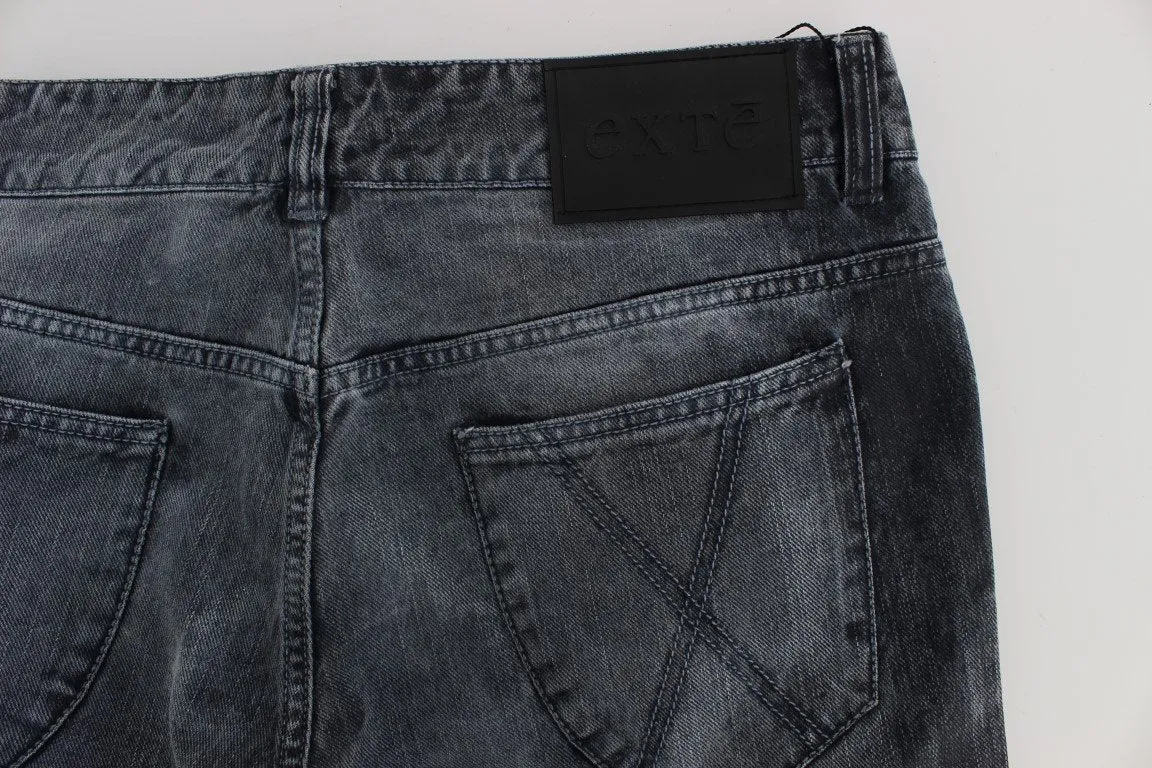 Gray Wash Cotton Regular Fit Jeans