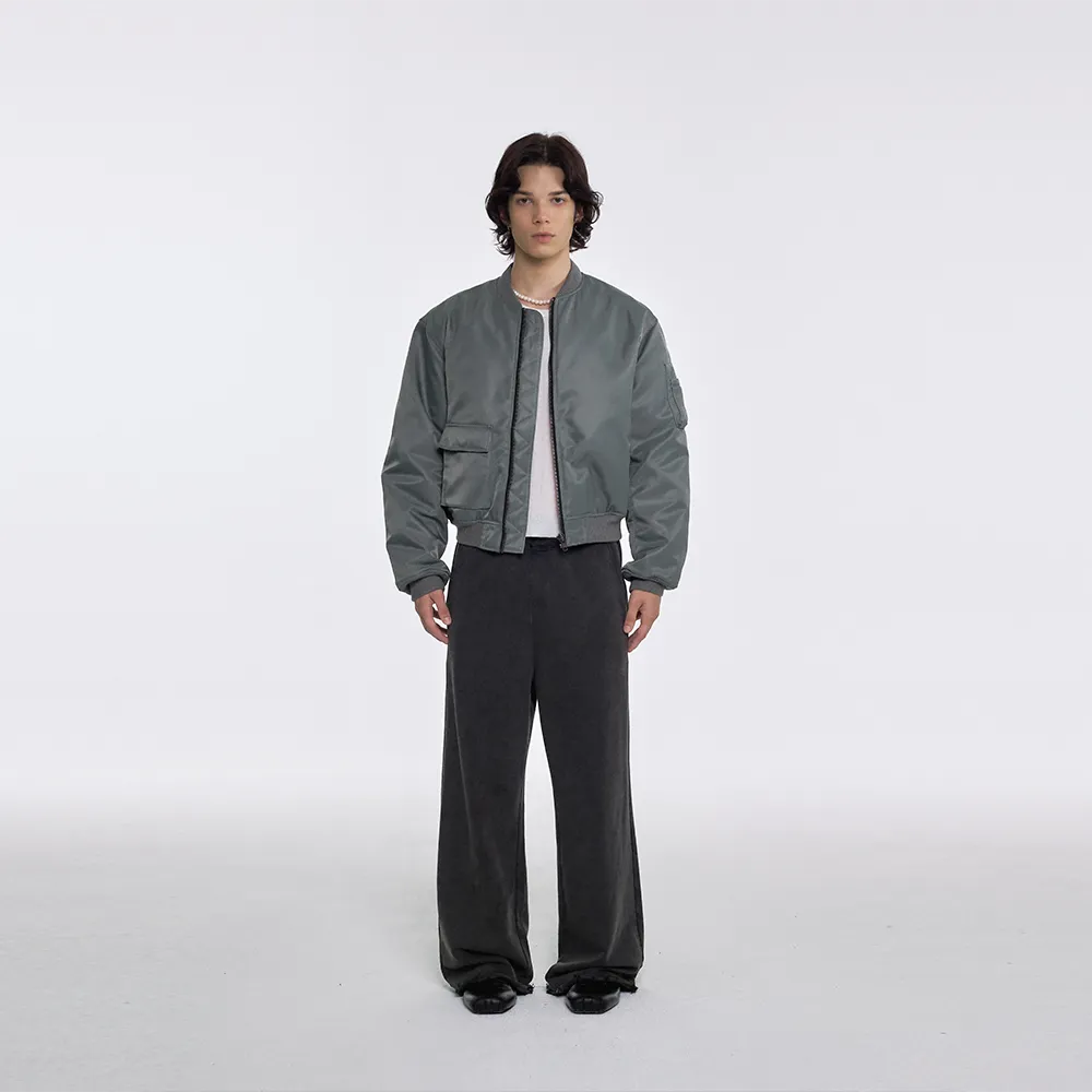 Green Short Pocket Flight Bomber Jacket