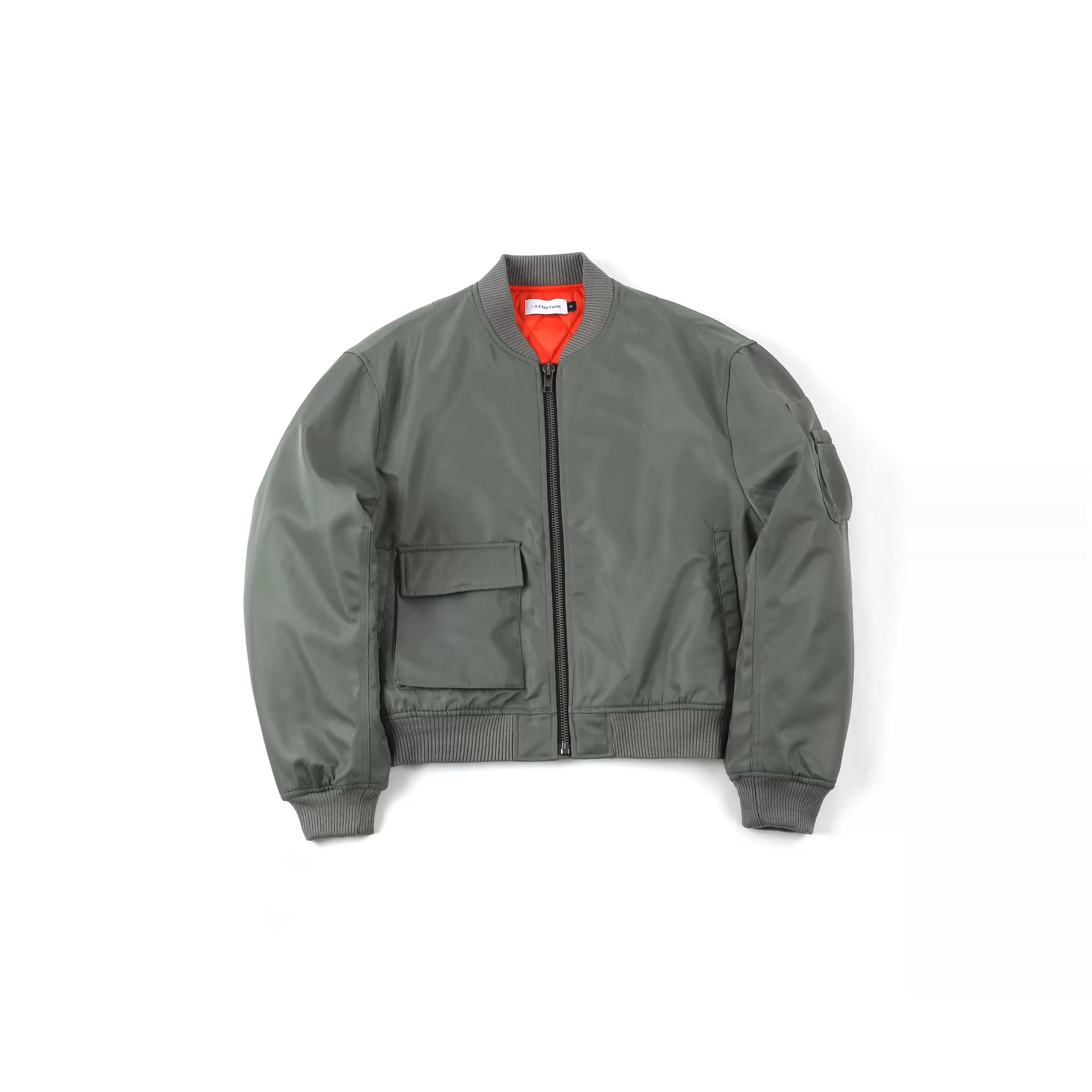 Green Short Pocket Flight Bomber Jacket