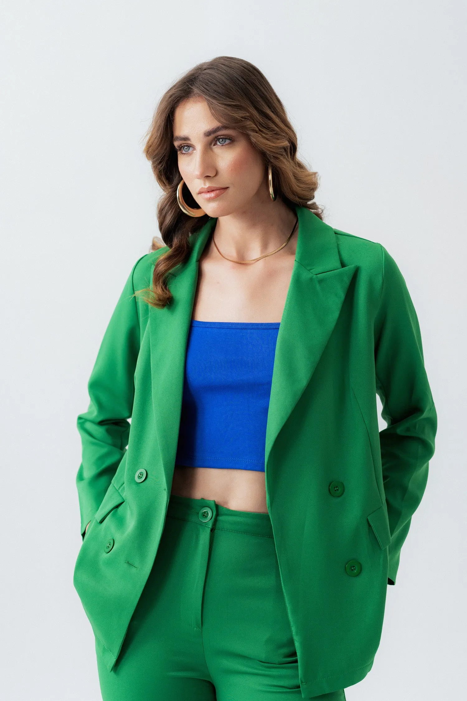 GREEN SLIM FIT TAILORED BLAZER
