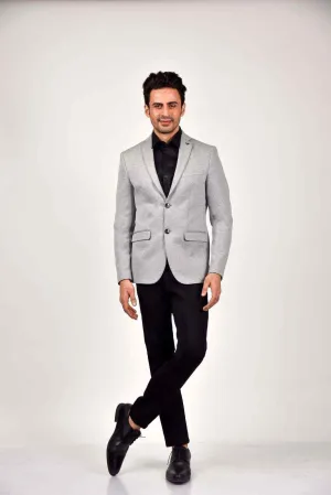 Grey Knitted Evening Blazer