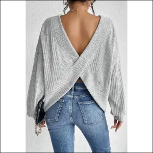 Grey Ribbed Backless Top: so Comfy, It's Almost Illegal! 😈 Needful Things