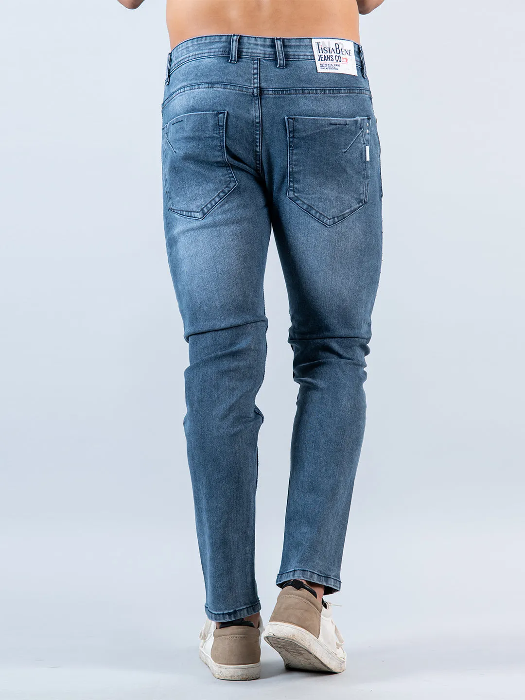 Grey Skinny Ankle Fit Mens Denim Jeans