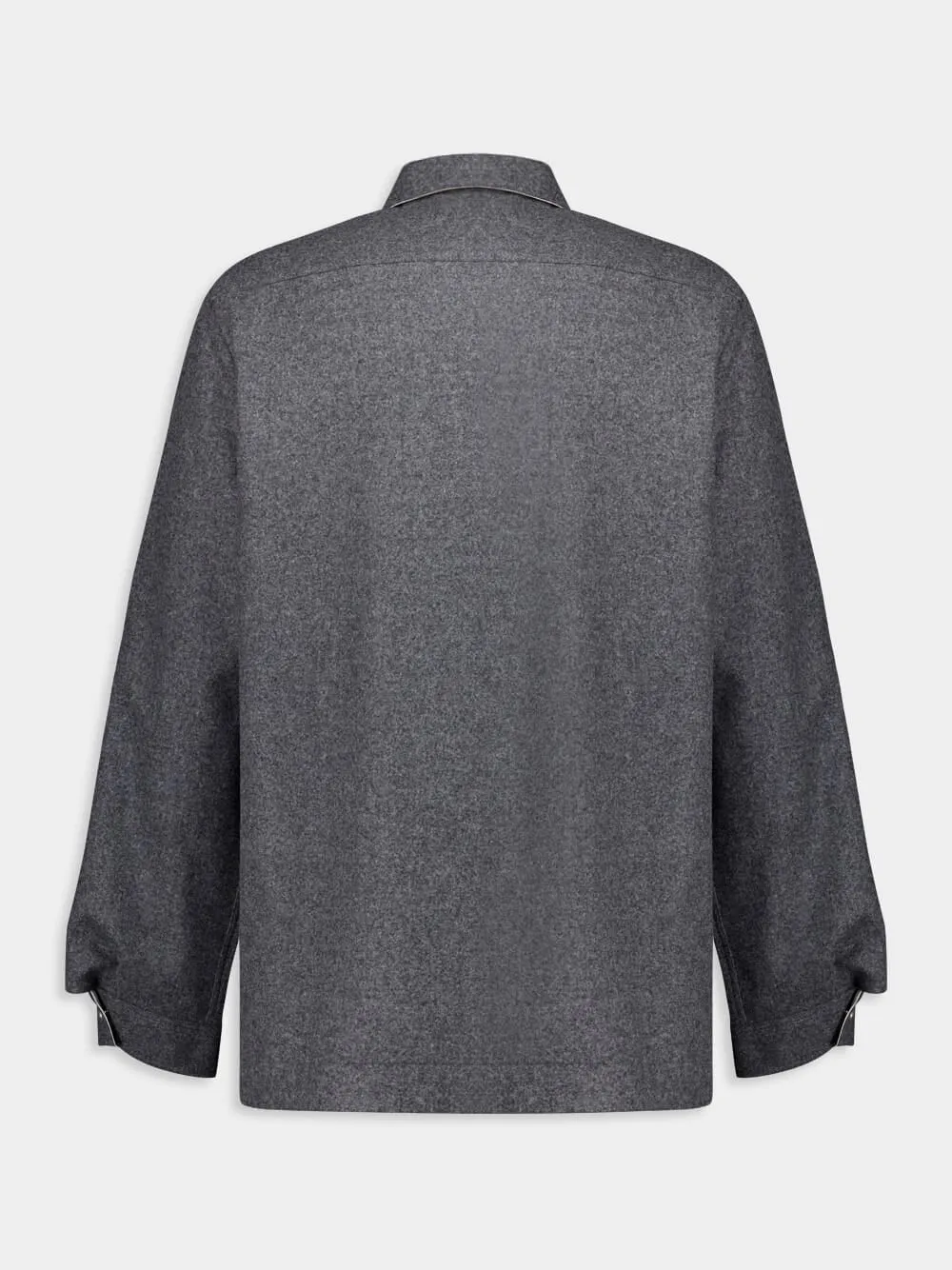 Grey Wool Zipped Shirt