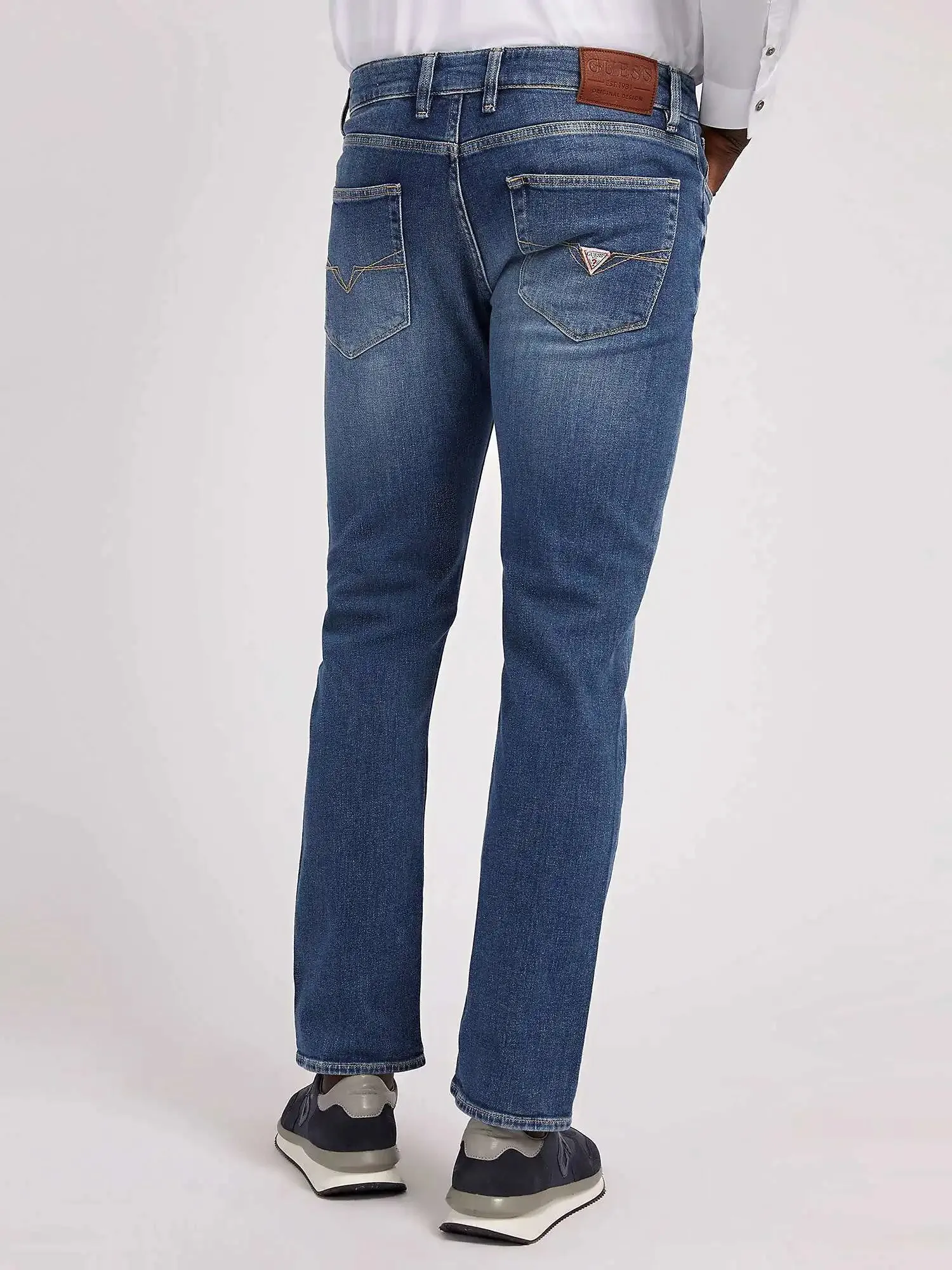 Guess Mens Jeans Angels Slim Fit Mid Wash Blue