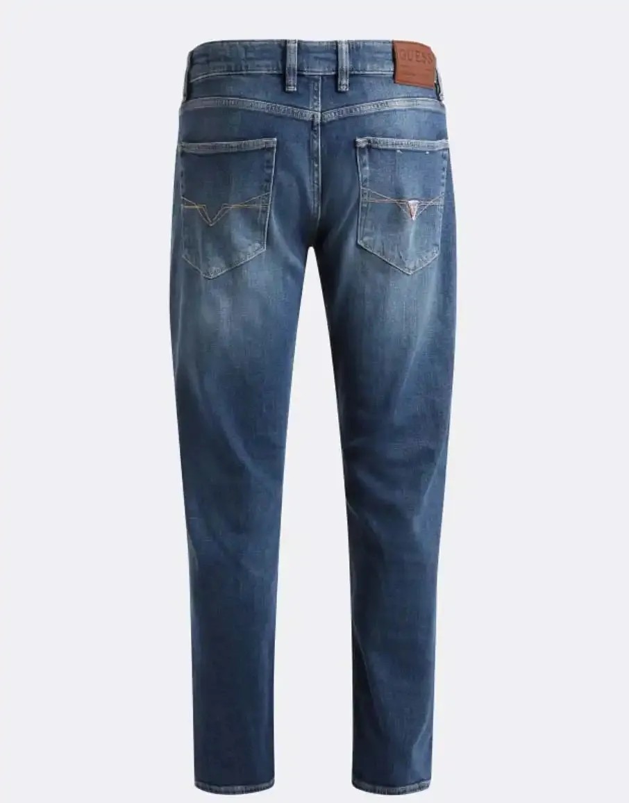 Guess Mens Jeans Angels Slim Fit Mid Wash Blue