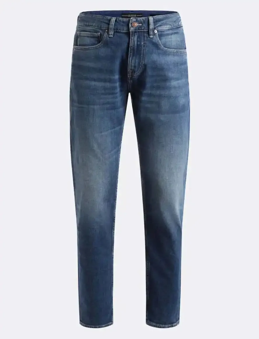 Guess Mens Jeans Angels Slim Fit Mid Wash Blue