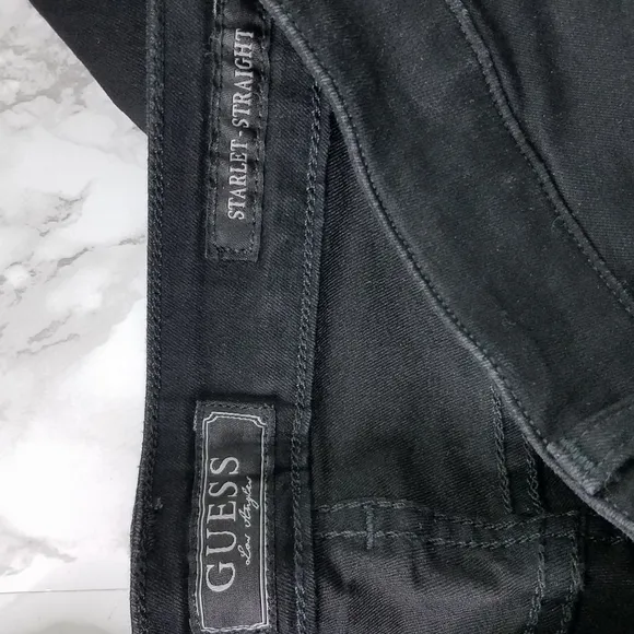 Guess Starlet Low Rise Black Straight Leg Jeans Size 24