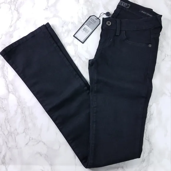 Guess Starlet Low Rise Black Straight Leg Jeans Size 24