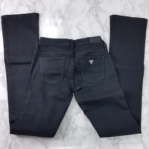 Guess Starlet Low Rise Black Straight Leg Jeans Size 24