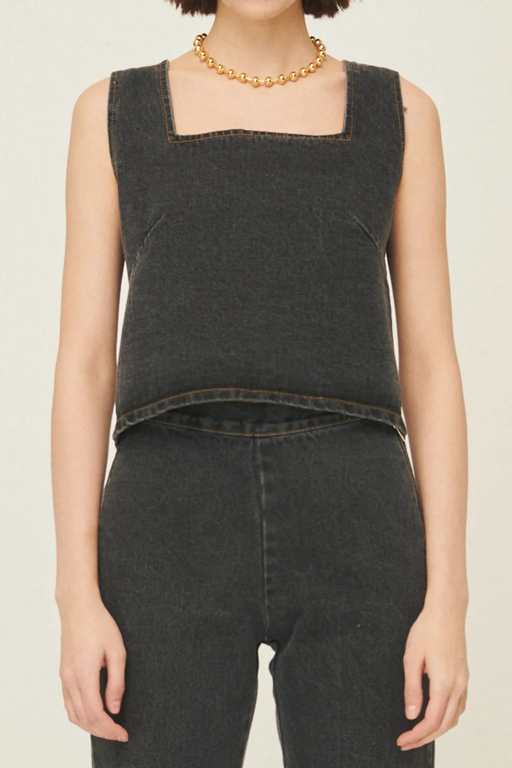 Harper Sleeveless Denim Top