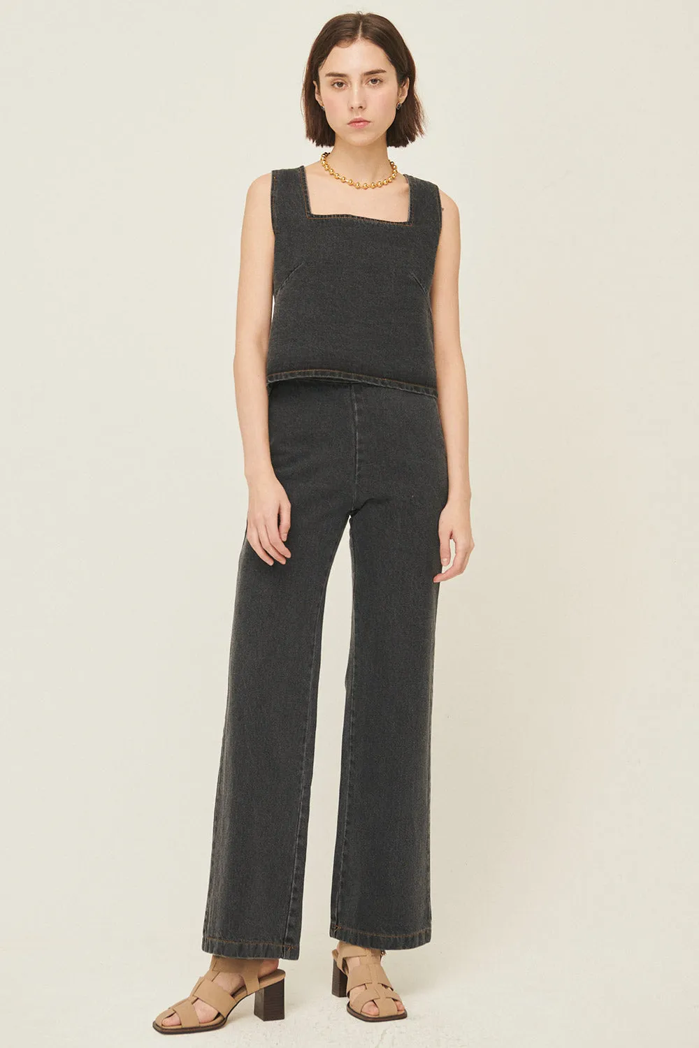 Harper Sleeveless Denim Top