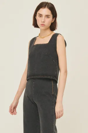 Harper Sleeveless Denim Top