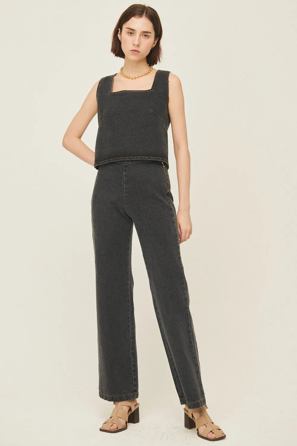 Harper Sleeveless Denim Top