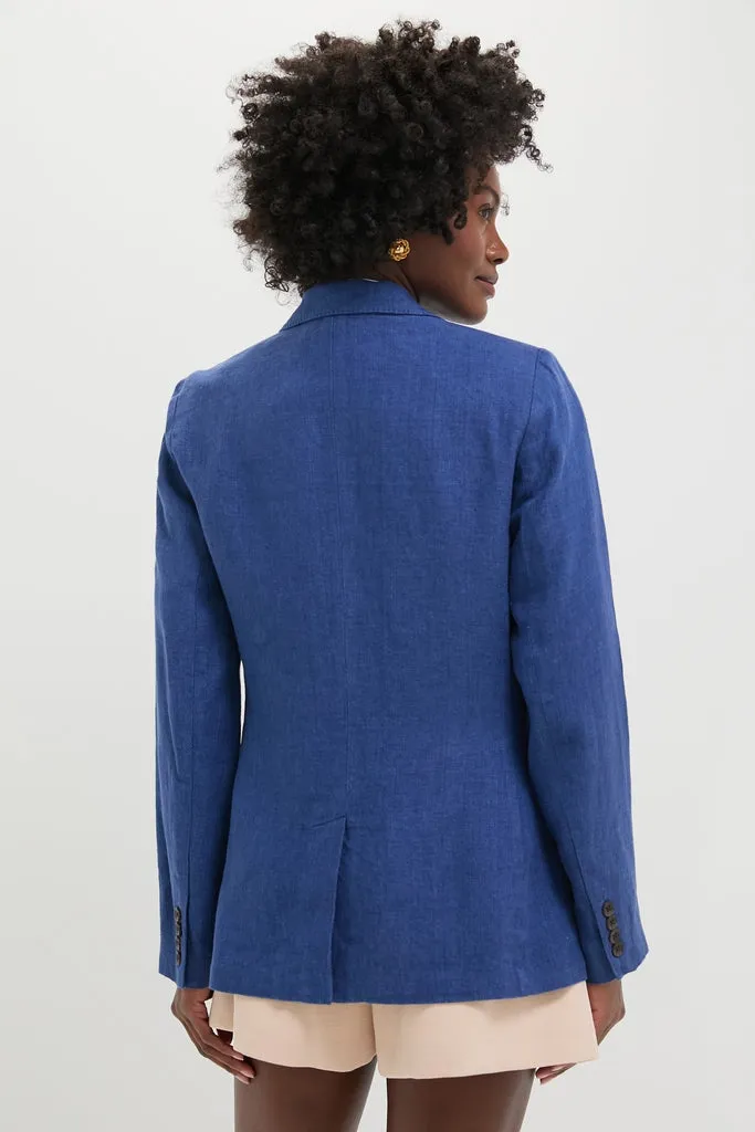Harrison Blue Delave Linen-Polo Blazer