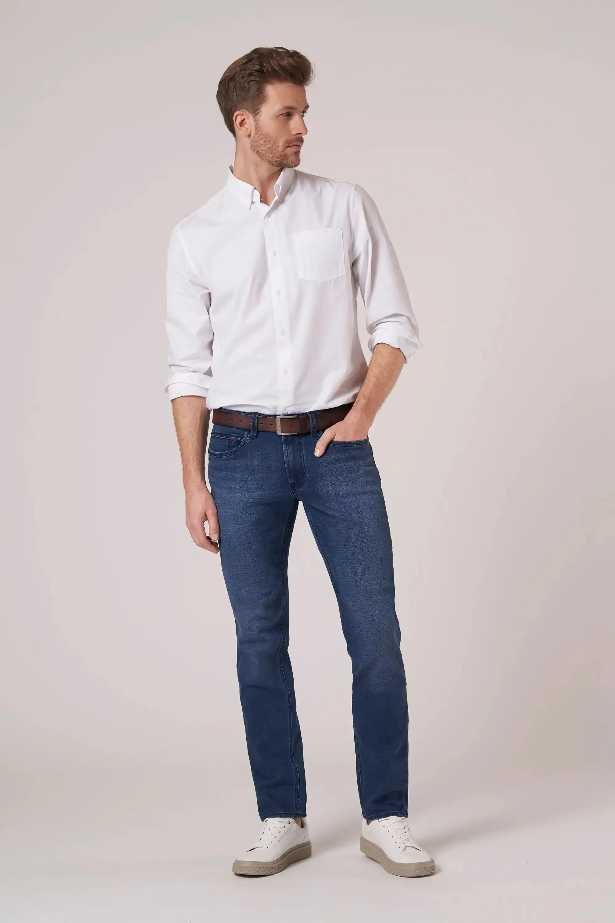 Hattric Men's 5 Pocket Harris Slim Stretch Jeans 688495 9690 47 Blue