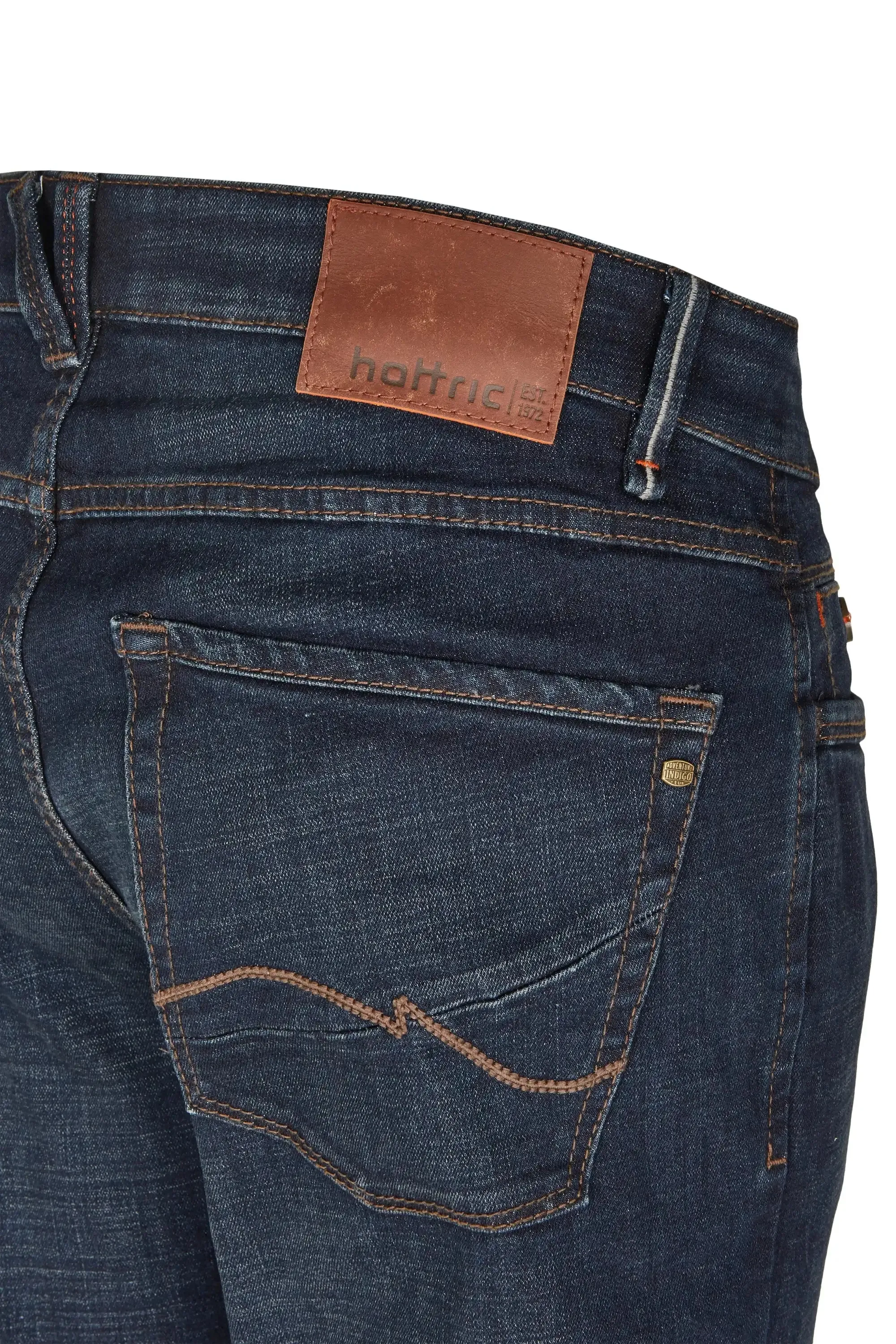 Hattric Mens Jeans Harris Slim Leg Dark Blue