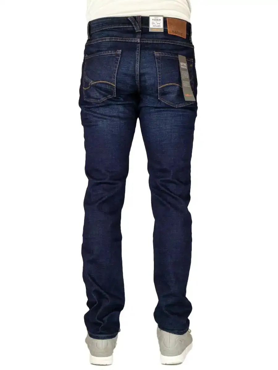 Hattric Mens Jeans Harris Slim Leg Dark Blue