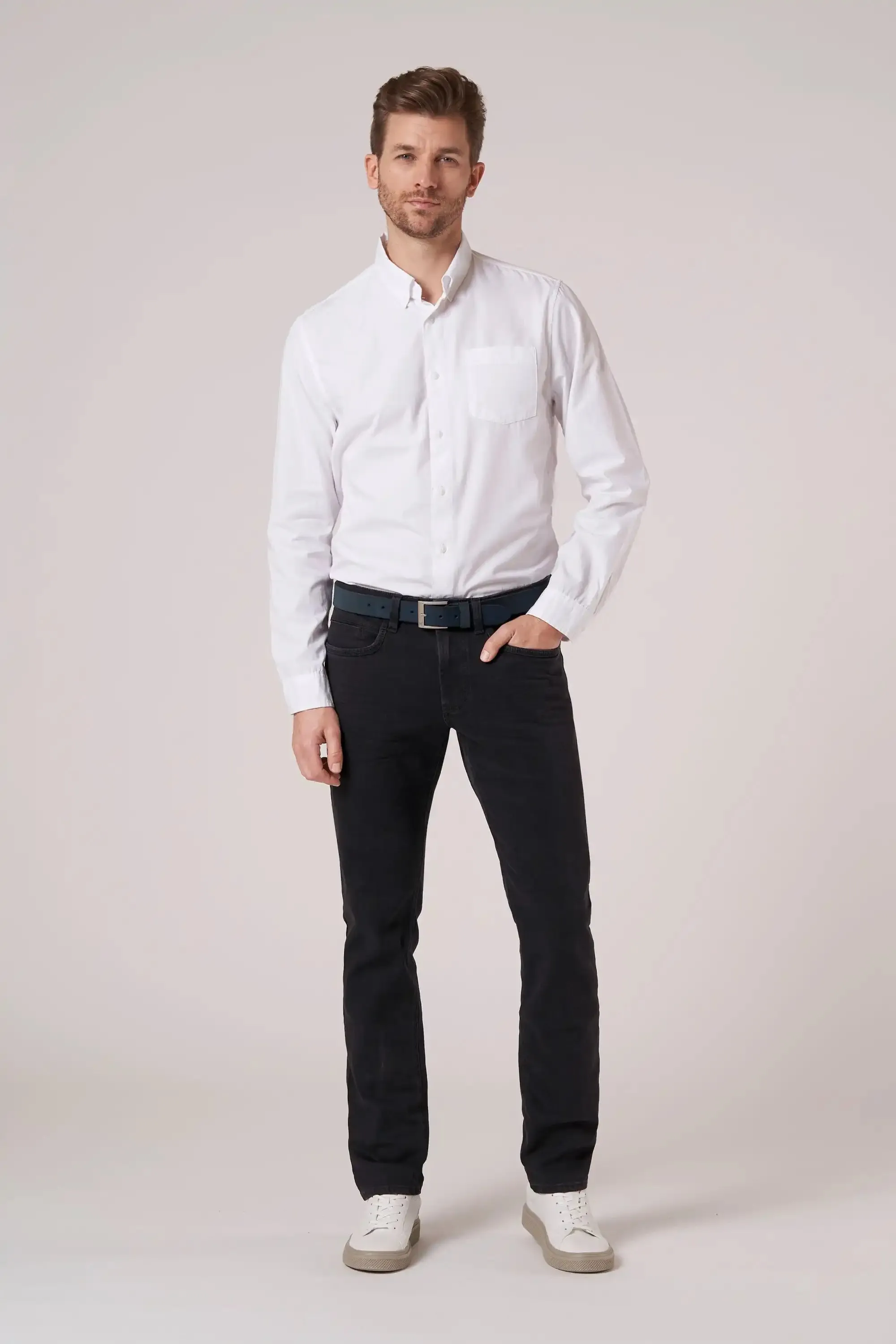 Hattric Men's Jeans Harris Slim Leg Stretch 688495 Black