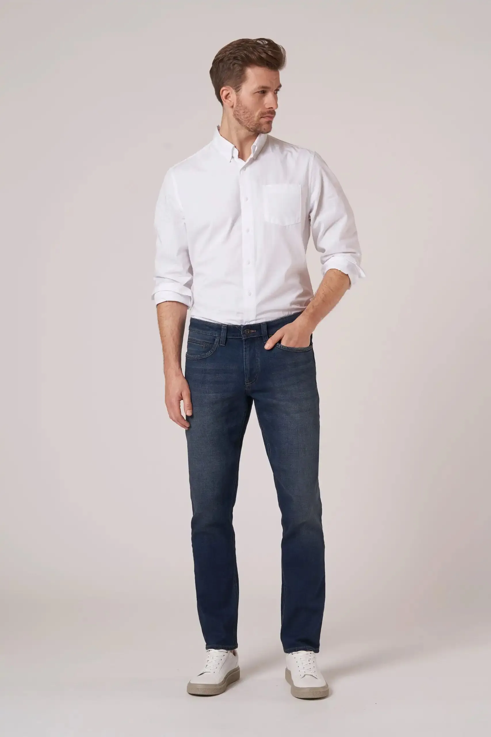 Hattric Men's Jeans Harris Slim Leg Stretch 688495 Blue