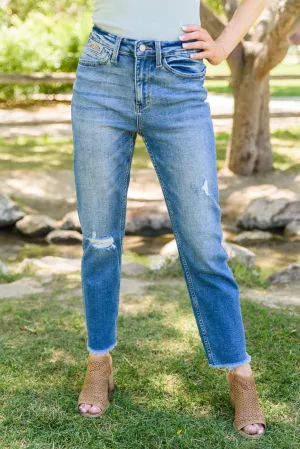 Hazel Blues® | Howdy Embroidery Boyfriend Jeans