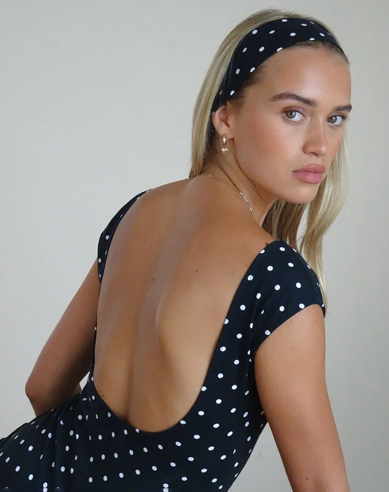 Headband in Polka Black