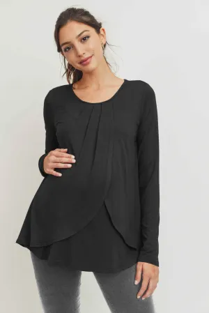 Hello Miz Layered Nursing Top W/ Front Pleats