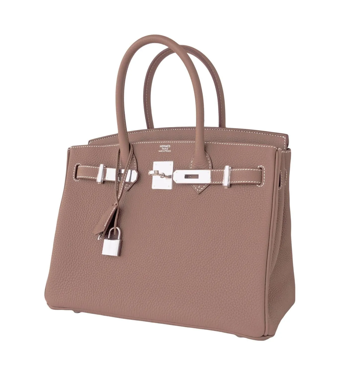 Hermes Etoupe 30cm Togo Birkin Palladium Hardware Bag Iconic