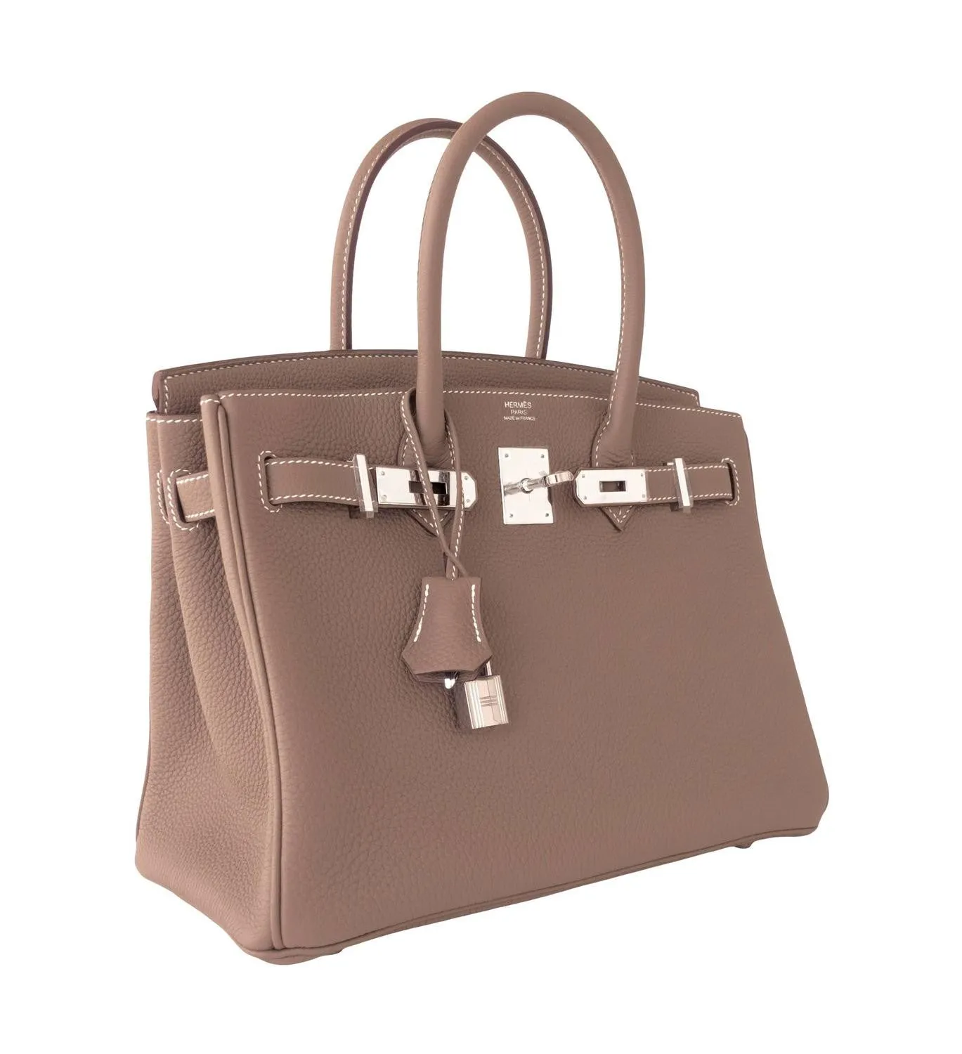 Hermes Etoupe 30cm Togo Birkin Palladium Hardware Bag Iconic