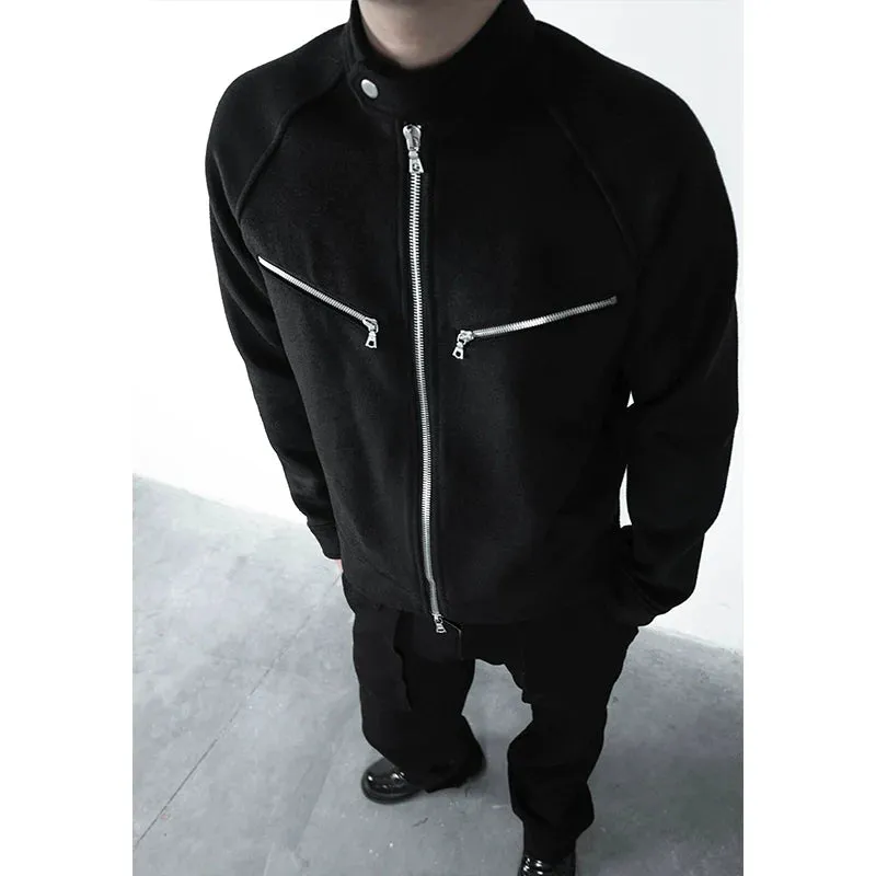 High Collar Zipper Jacket