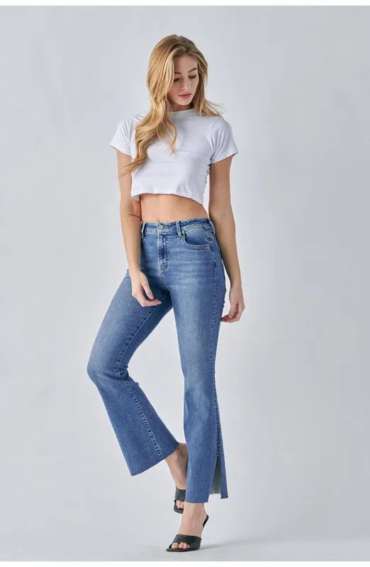 High Rise Flare With Side Slit