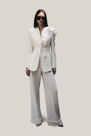 HOBB • Bianca Straight Ribbed Twill Floor Length Pants