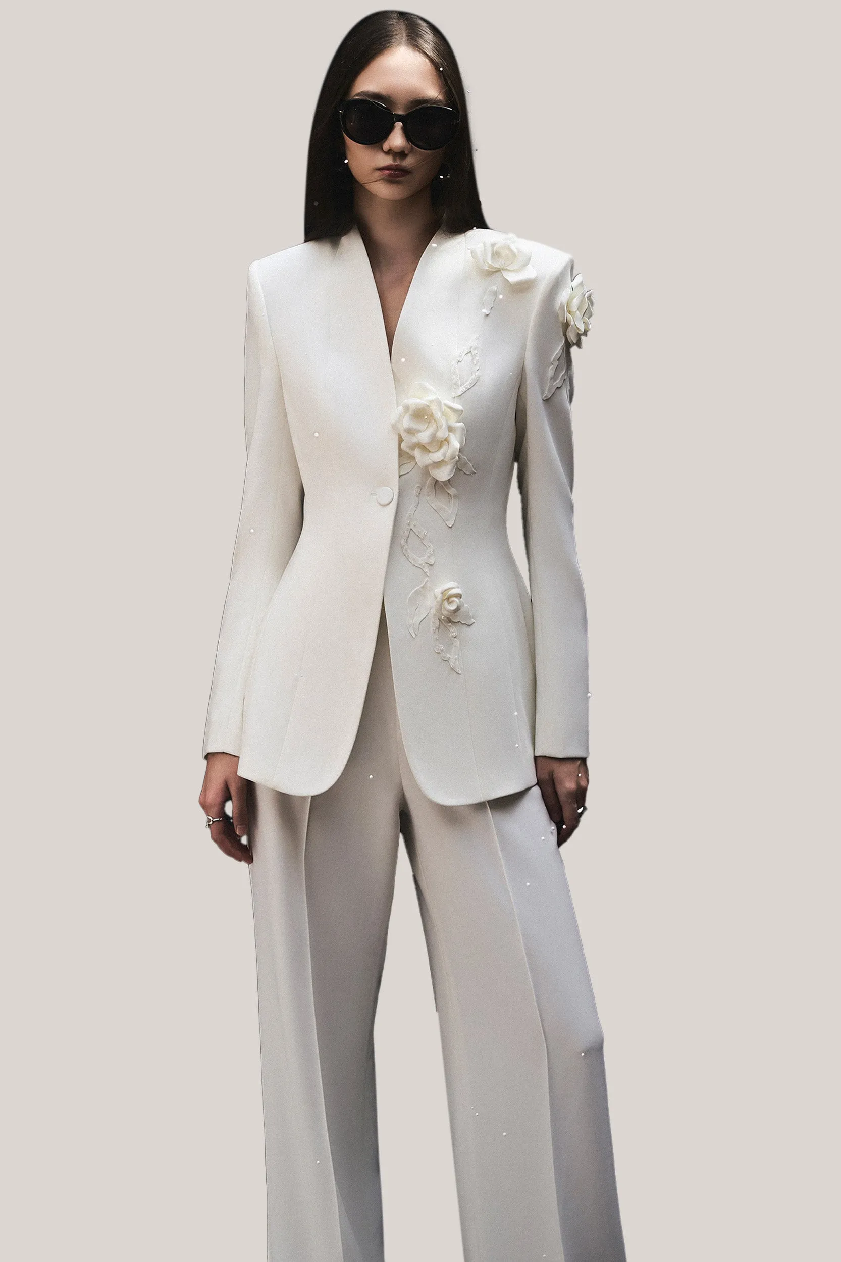 HOBB • Bianca Straight Ribbed Twill Floor Length Pants