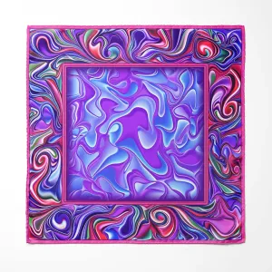 HOLOGRAPHIC IN NEON SILK POCKET SQUARE