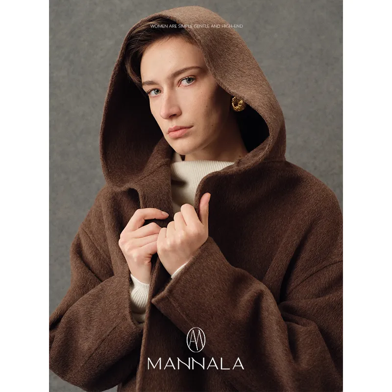 Hooded Alpaca Wool Coat