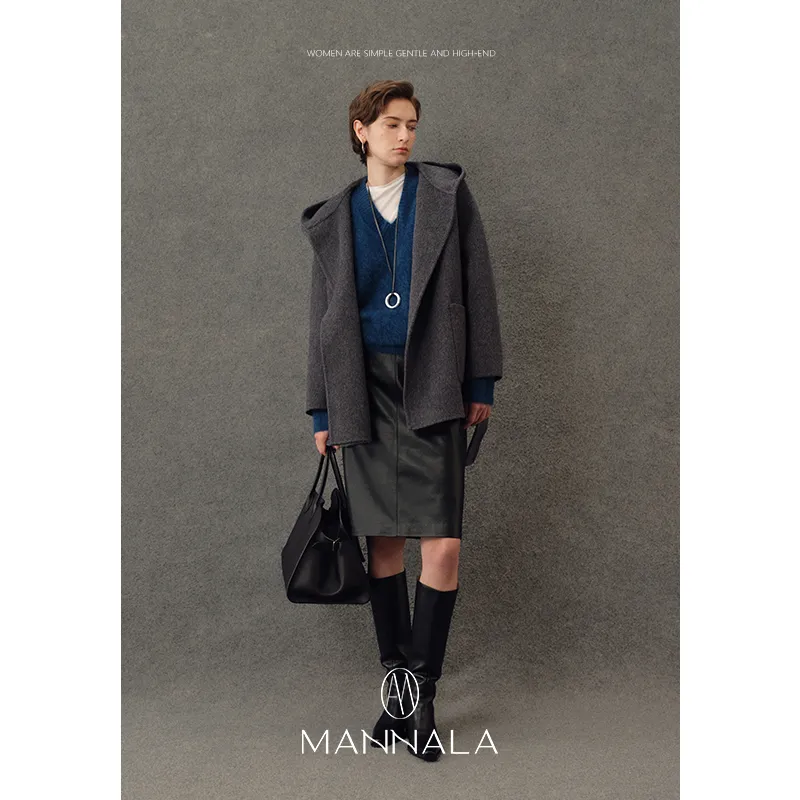 Hooded Alpaca Wool Coat