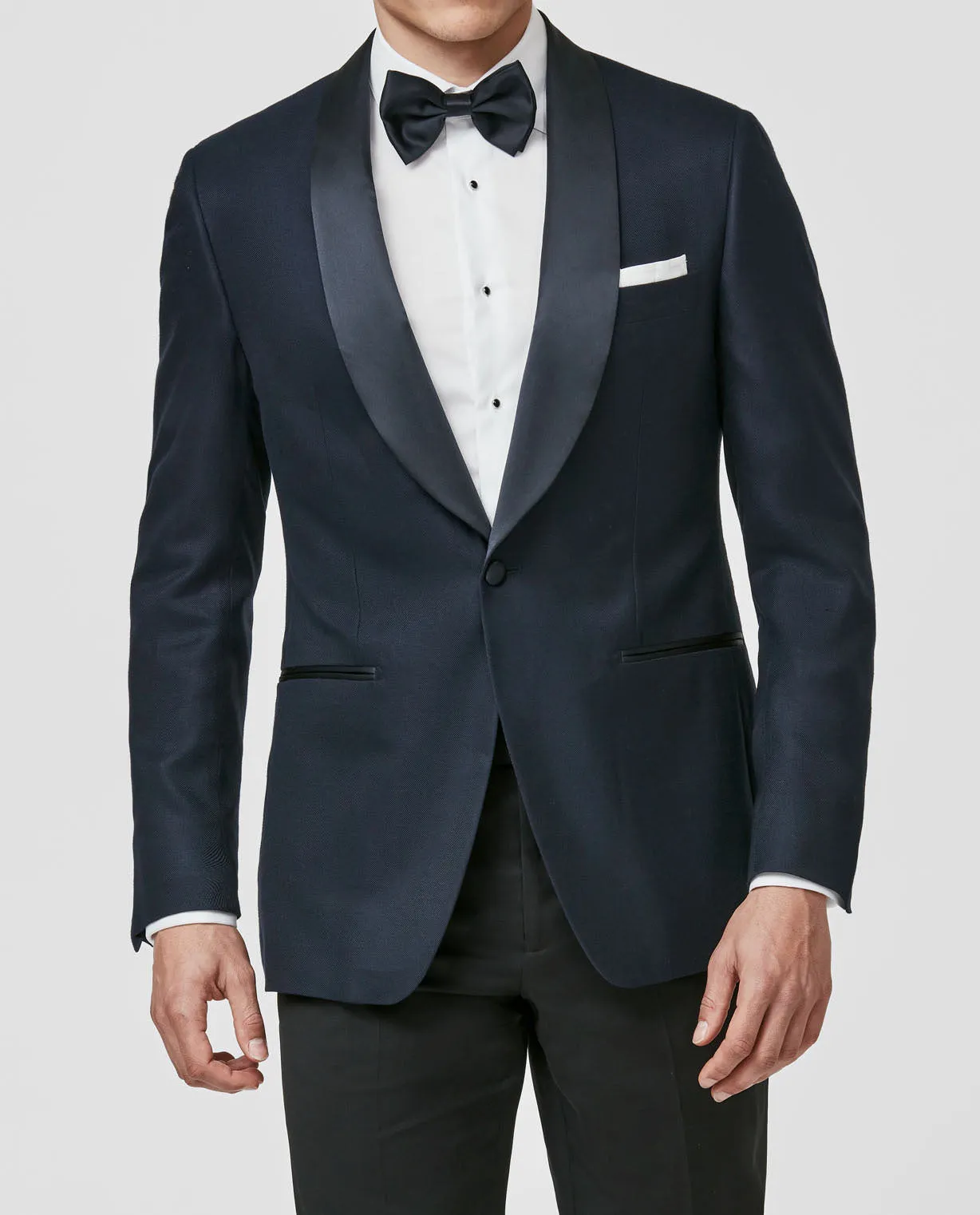 Huddersfield Navy Blue Soft Pure Bamboo Basketweave Jacket