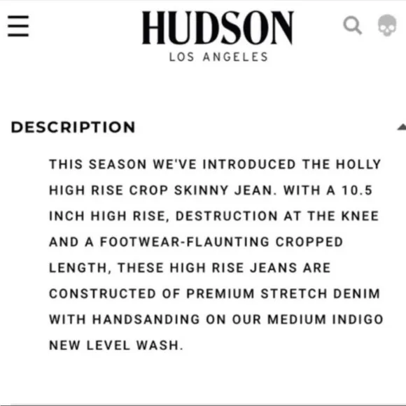 HUDSON Holly High Rise Crop Skinny Jean